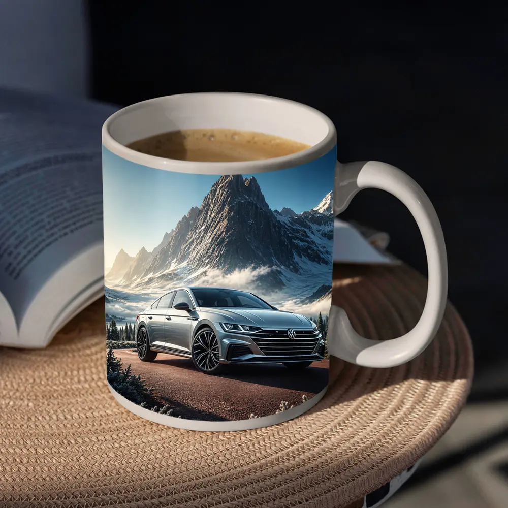 Volkswagen Arteon Silver Car Snowy Mountain – Mugs