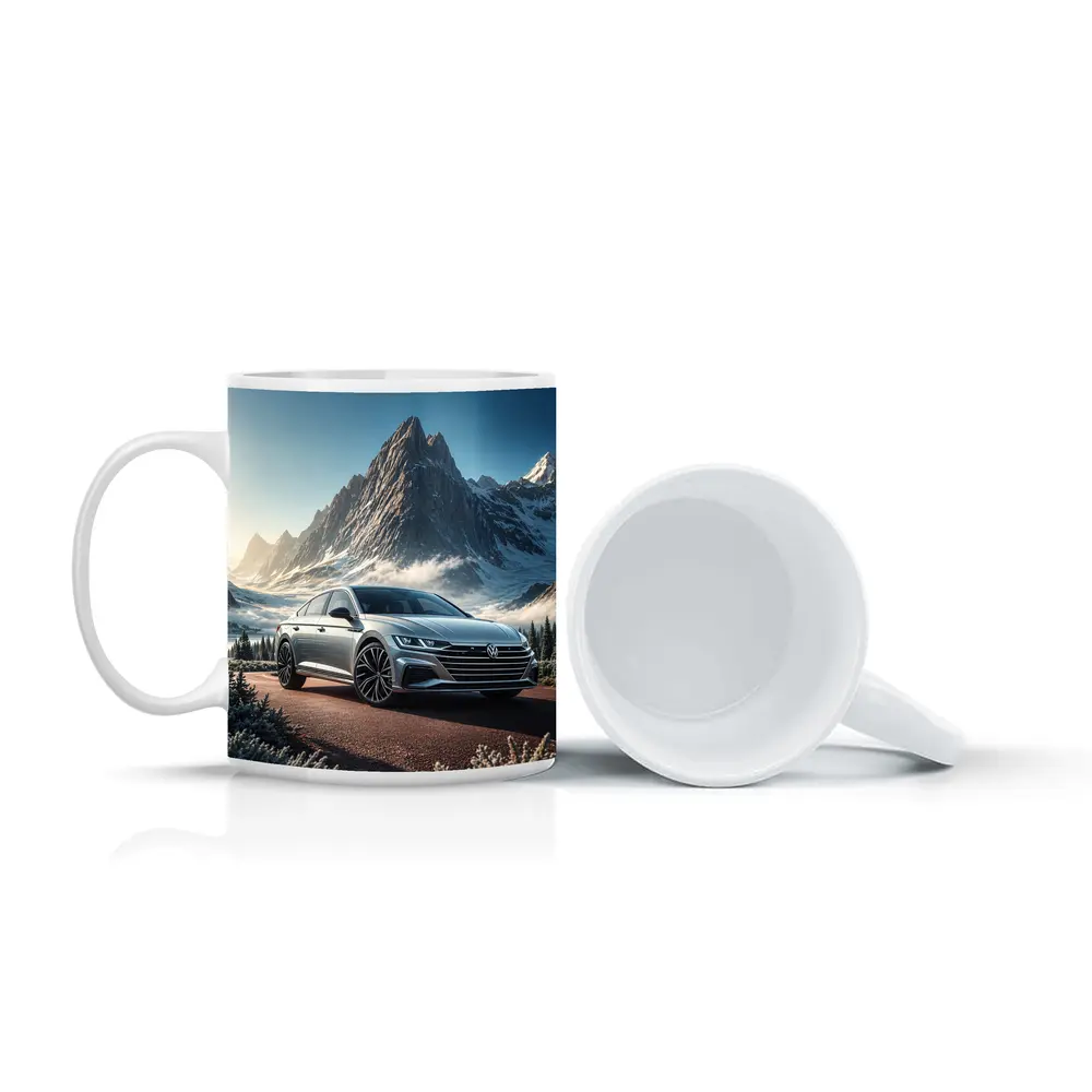 Volkswagen Arteon Silver Car Snowy Mountain – Mugs