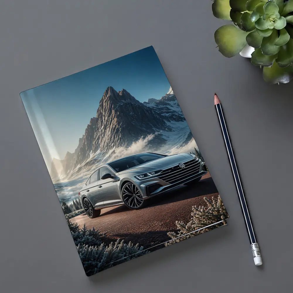 Volkswagen Arteon Silver Car Snowy Mountain – Notebooks