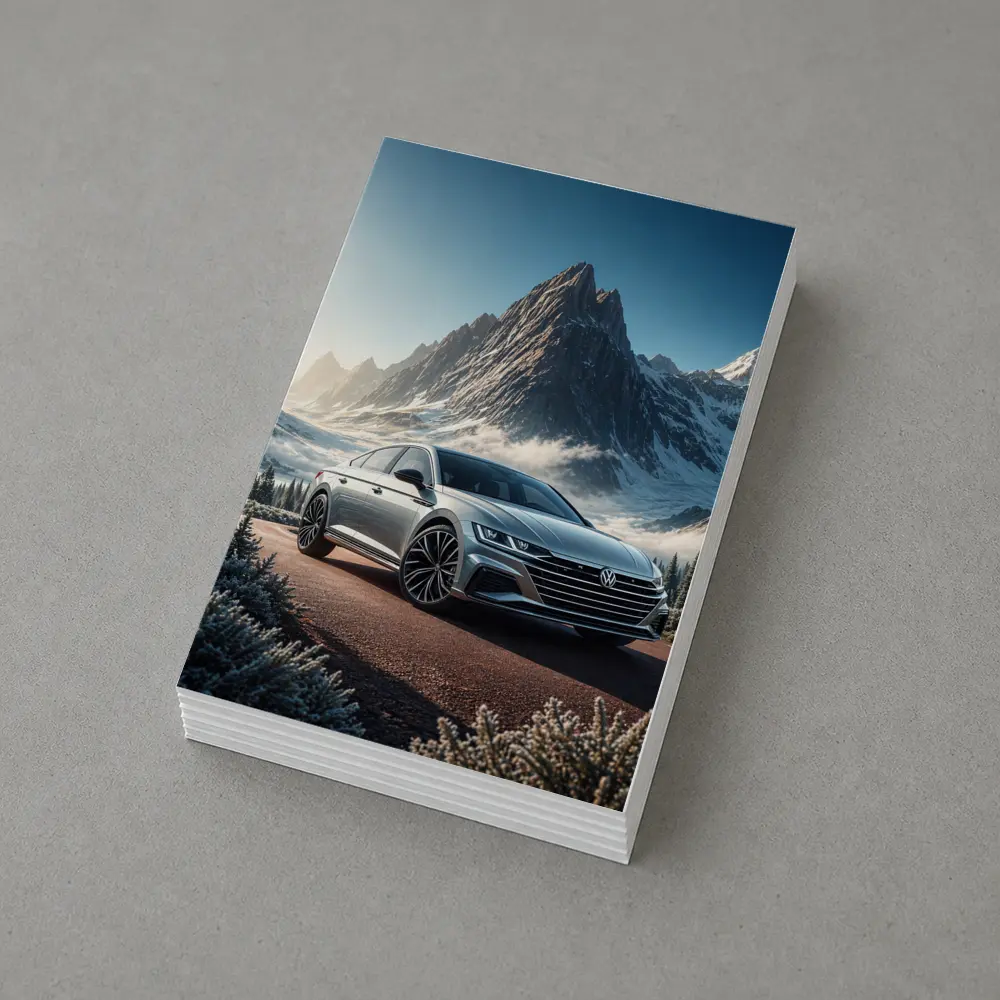 Volkswagen Arteon Silver Car Snowy Mountain – Postcards