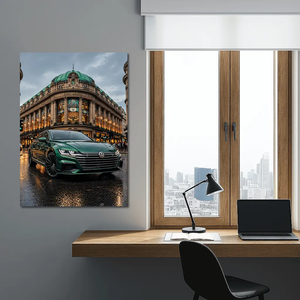 Volkswagen Arteon Green Car London Street – Wall Art