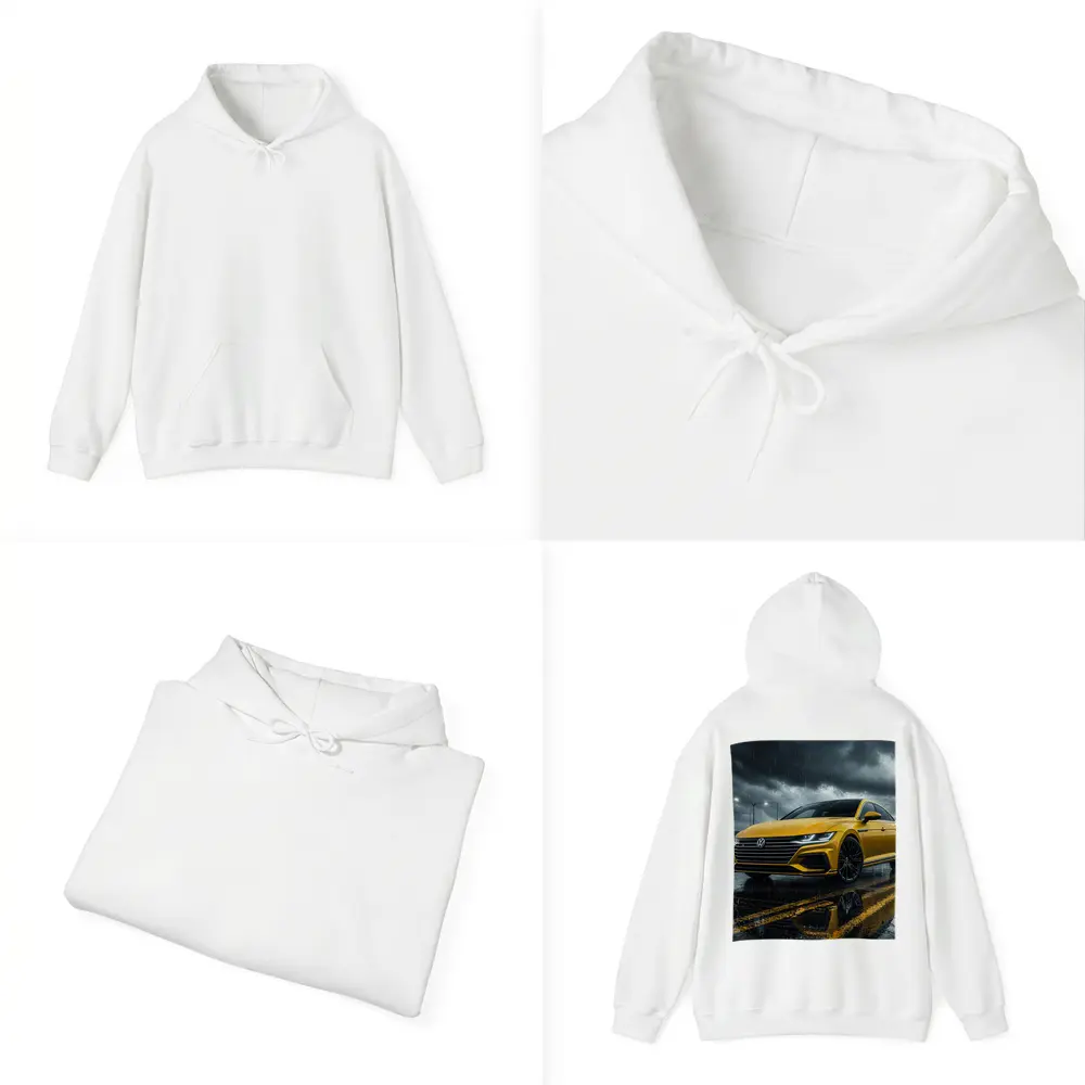 Volkswagen Arteon Yellow in Rainy Storm – Hoodies