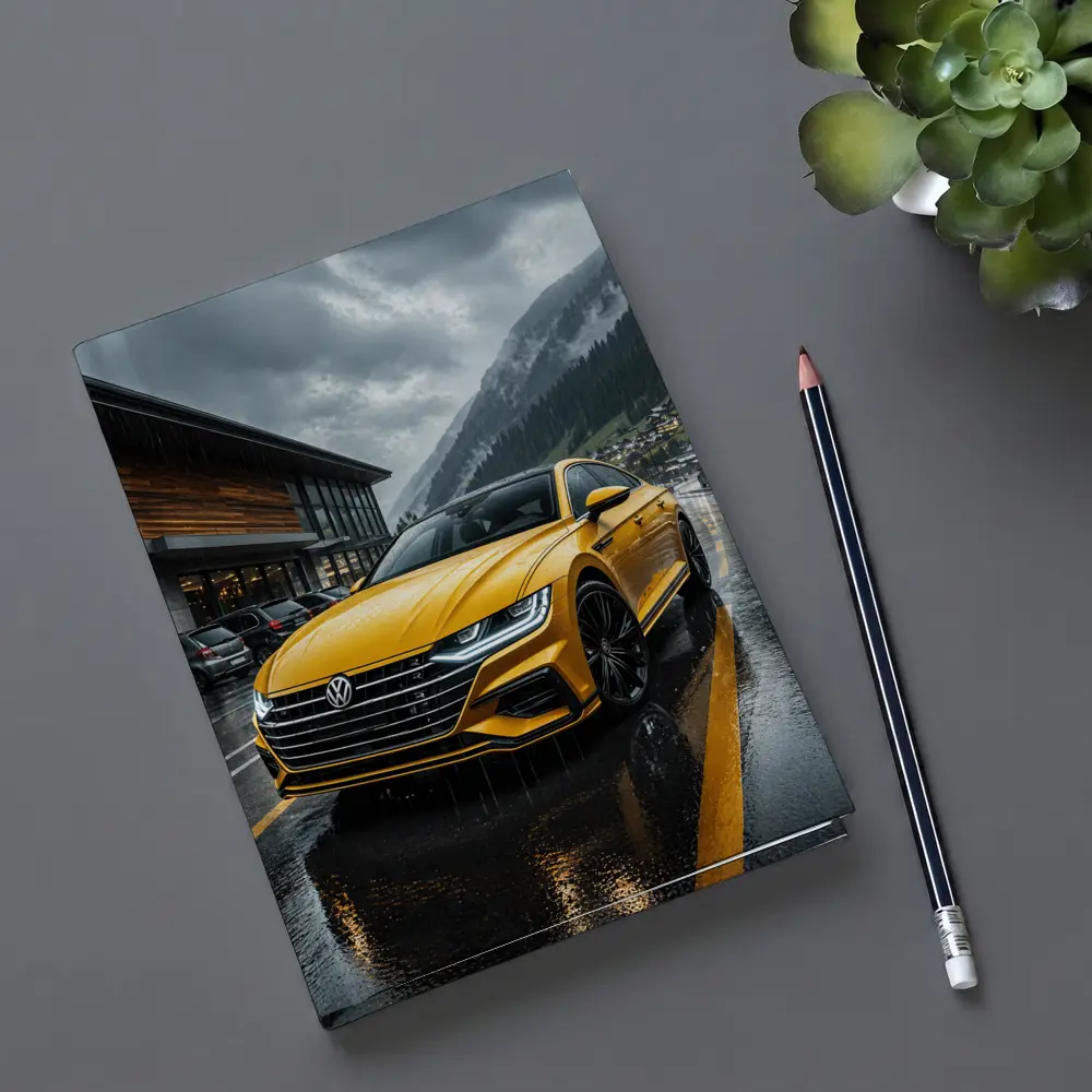 Volkswagen Arteon Yellow Wet Mountain Parking – Notebooks