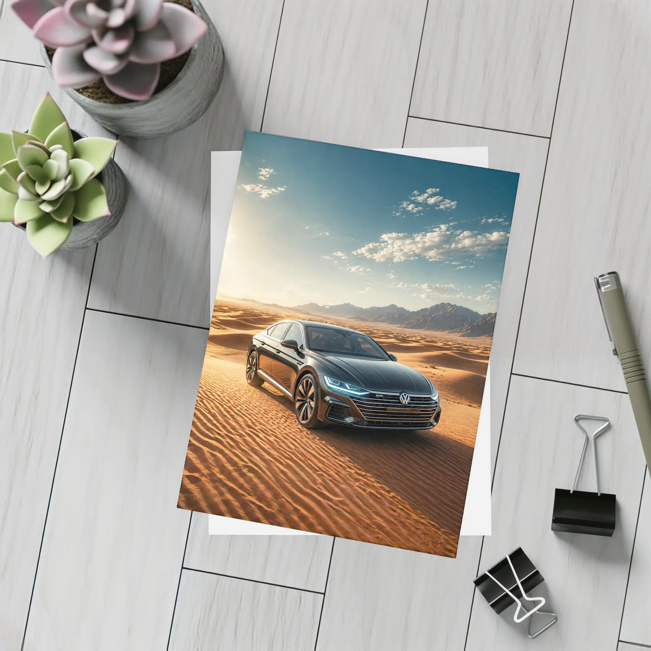 Volkswagen Arteon Sedan Desert Landscape Sunlight – Postcards