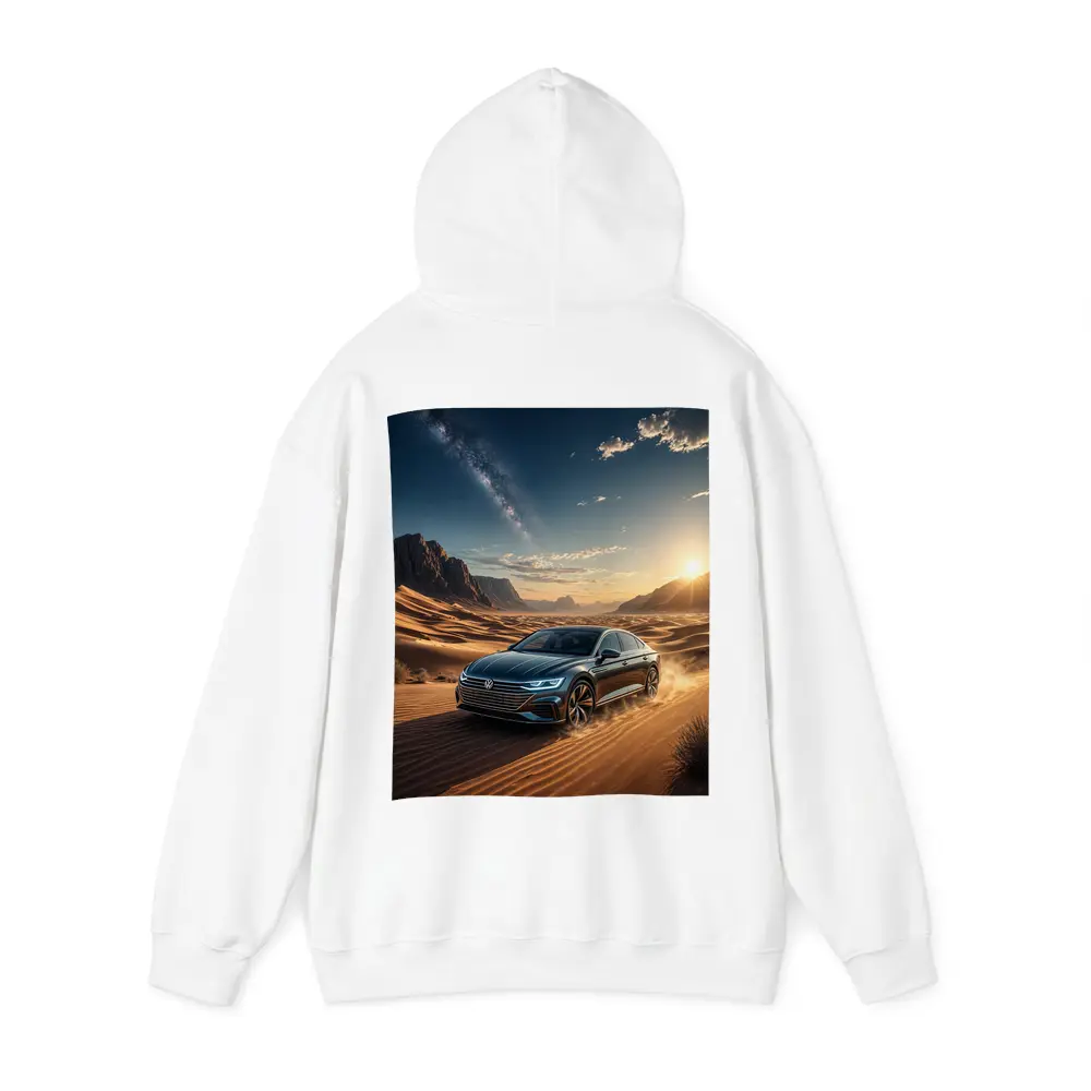 Volkswagen Arteon Driving Through Desert Landscape – Hoodies