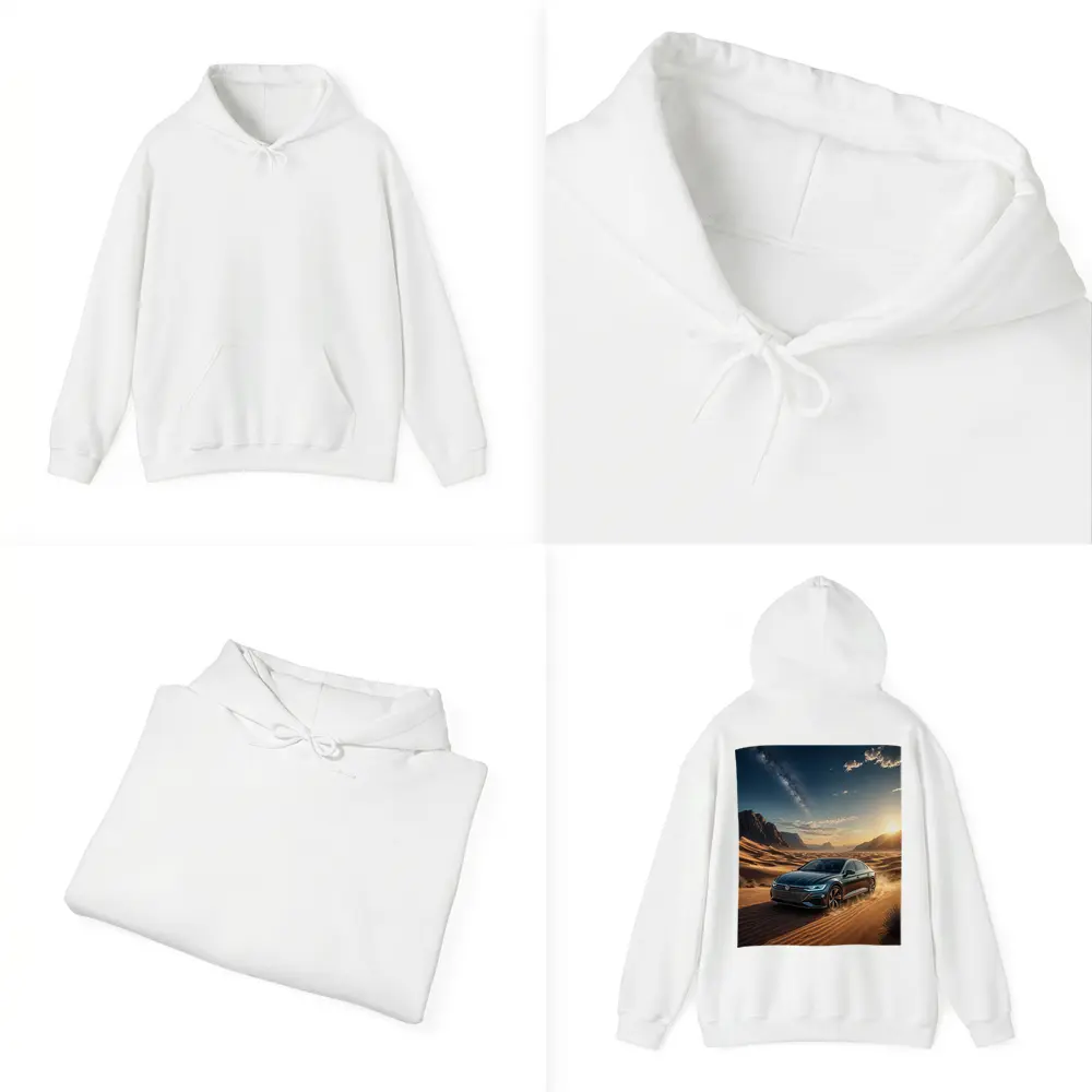 Volkswagen Arteon Driving Through Desert Landscape – Hoodies