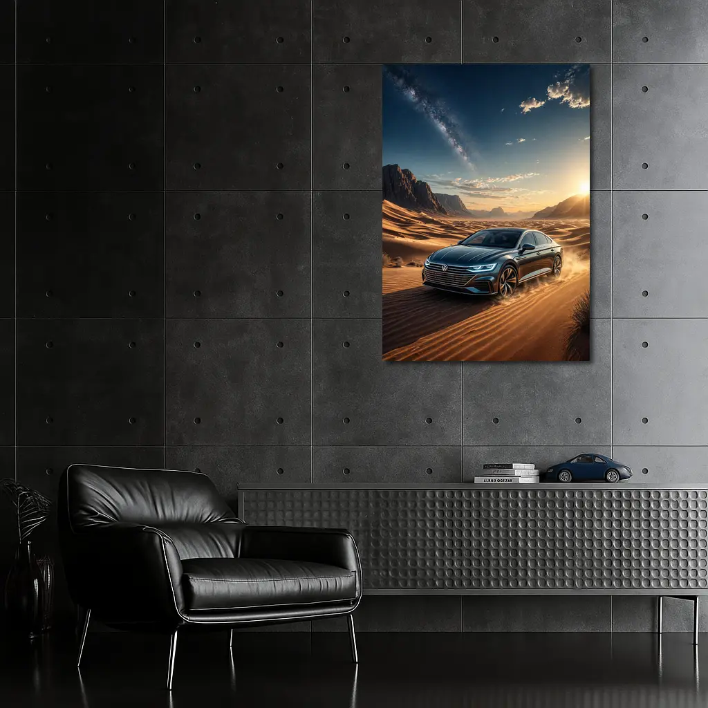 Volkswagen Arteon Driving Through Desert Landscape – Wall Art