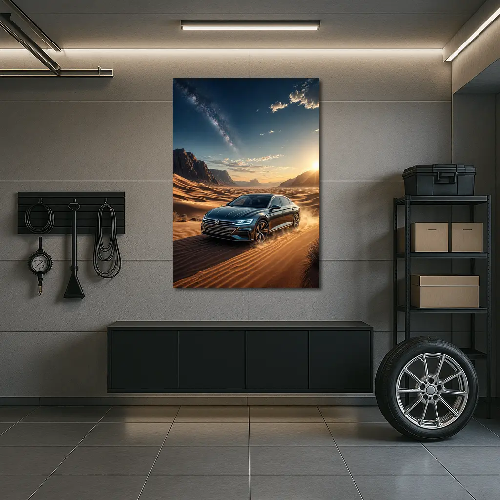 Volkswagen Arteon Driving Through Desert Landscape – Wall Art
