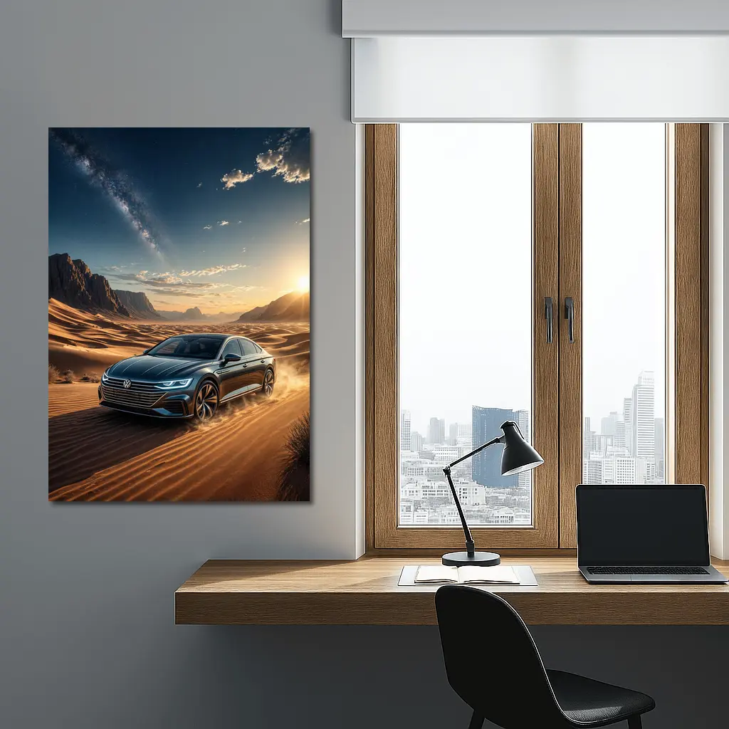Volkswagen Arteon Driving Through Desert Landscape – Wall Art