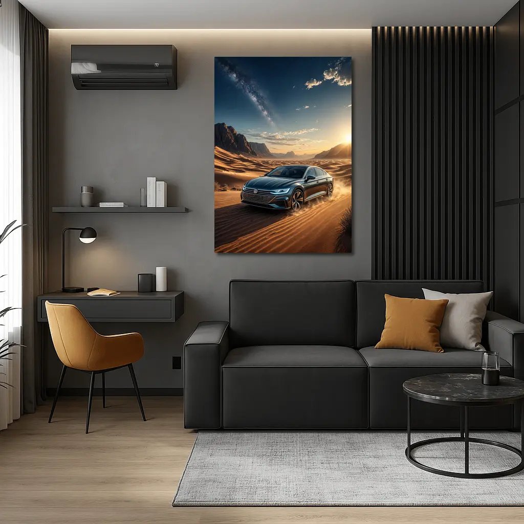 Volkswagen Arteon Driving Through Desert Landscape – Wall Art