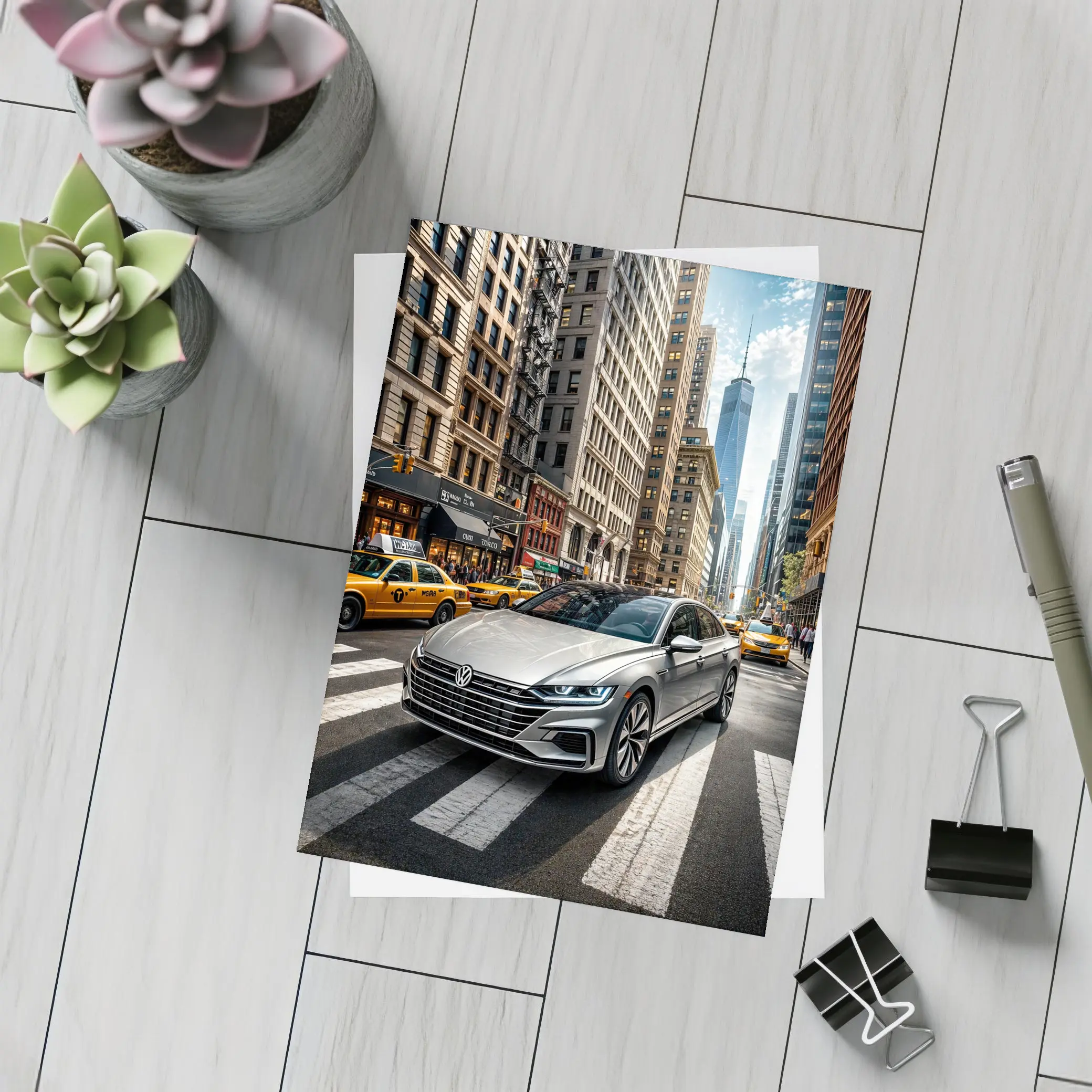 Volkswagen Arteon Silver Car New York City – Postcards