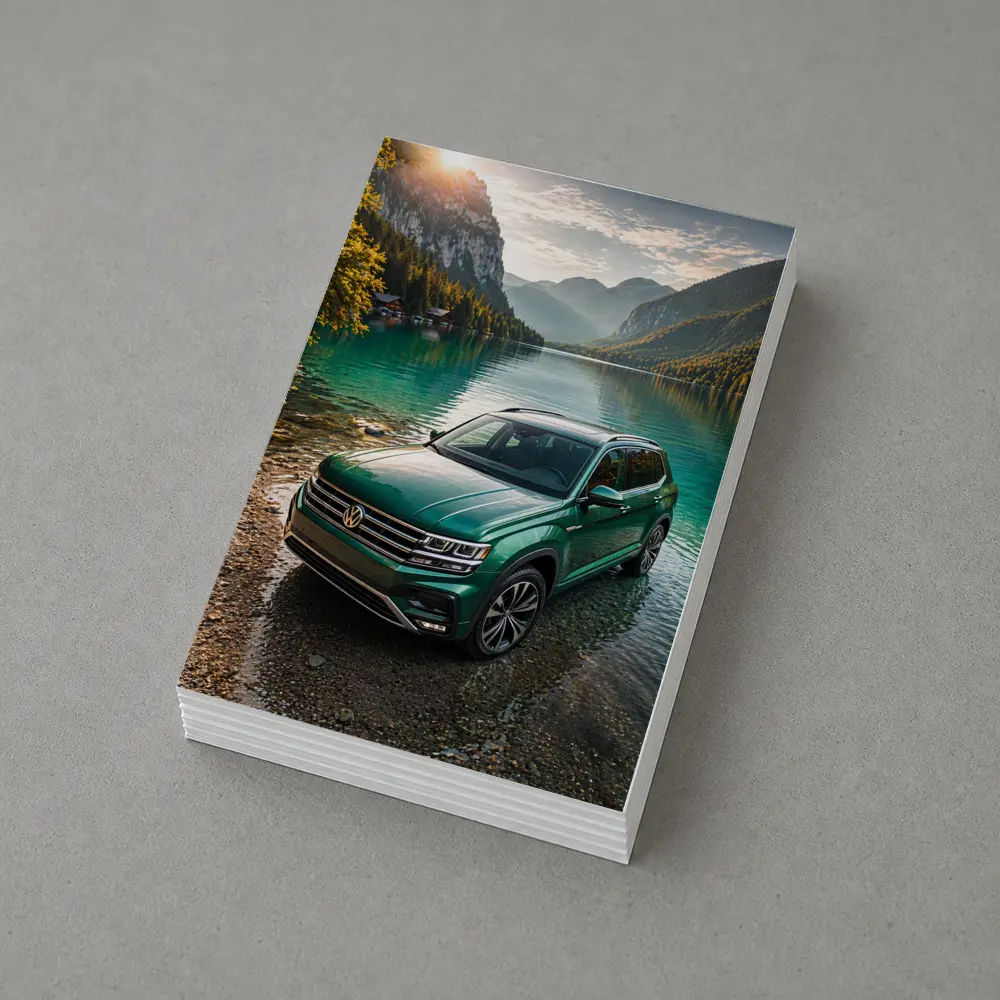 Volkswagen Atlas Green SUV Mountain Lake – Postcards