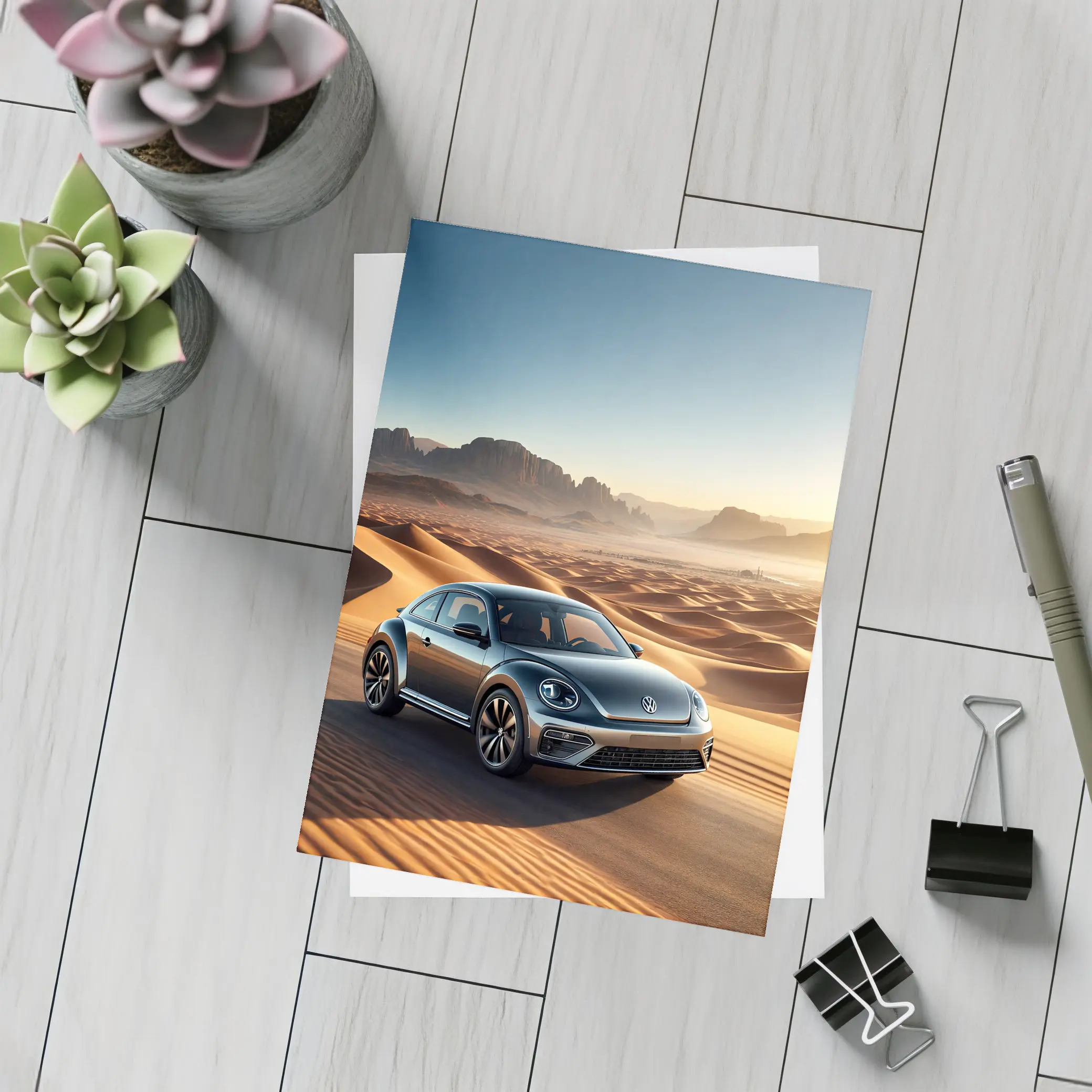 Volkswagen Beetle Desert Dunes Drive – Postcards