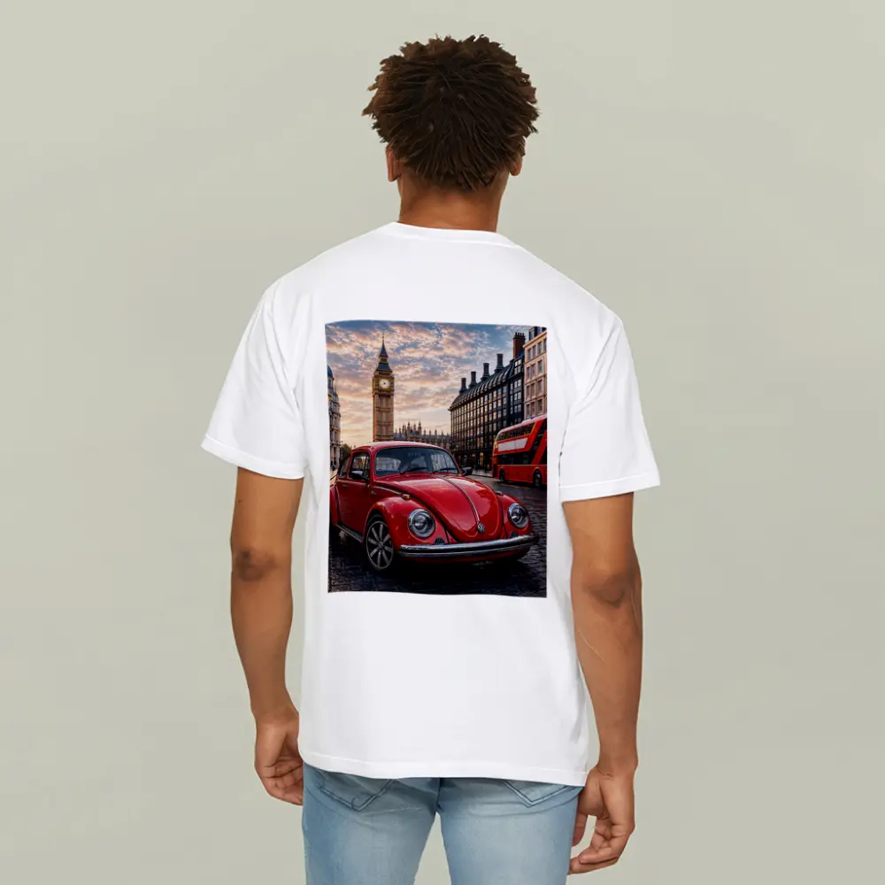 Volkswagen Beetle Red London Big Ben Street – T-Shirts