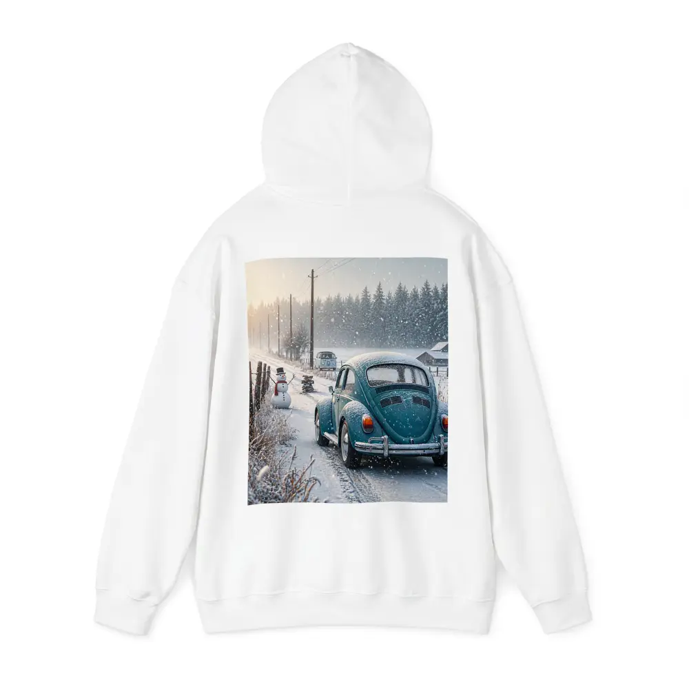 Volkswagen Beetle Winter Snow Country Road – Hoodies