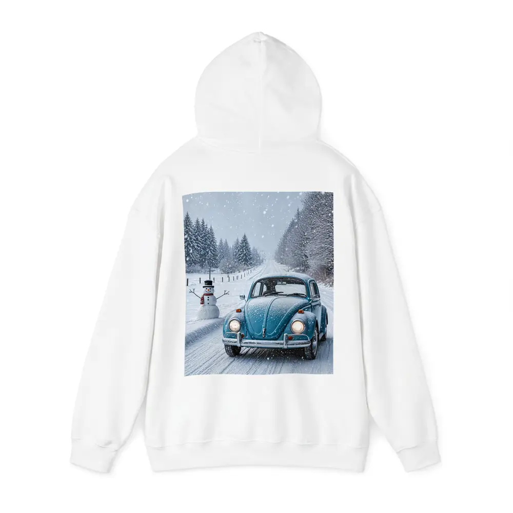 Volkswagen Beetle Classic Car Snowy Winter Road – Hoodies