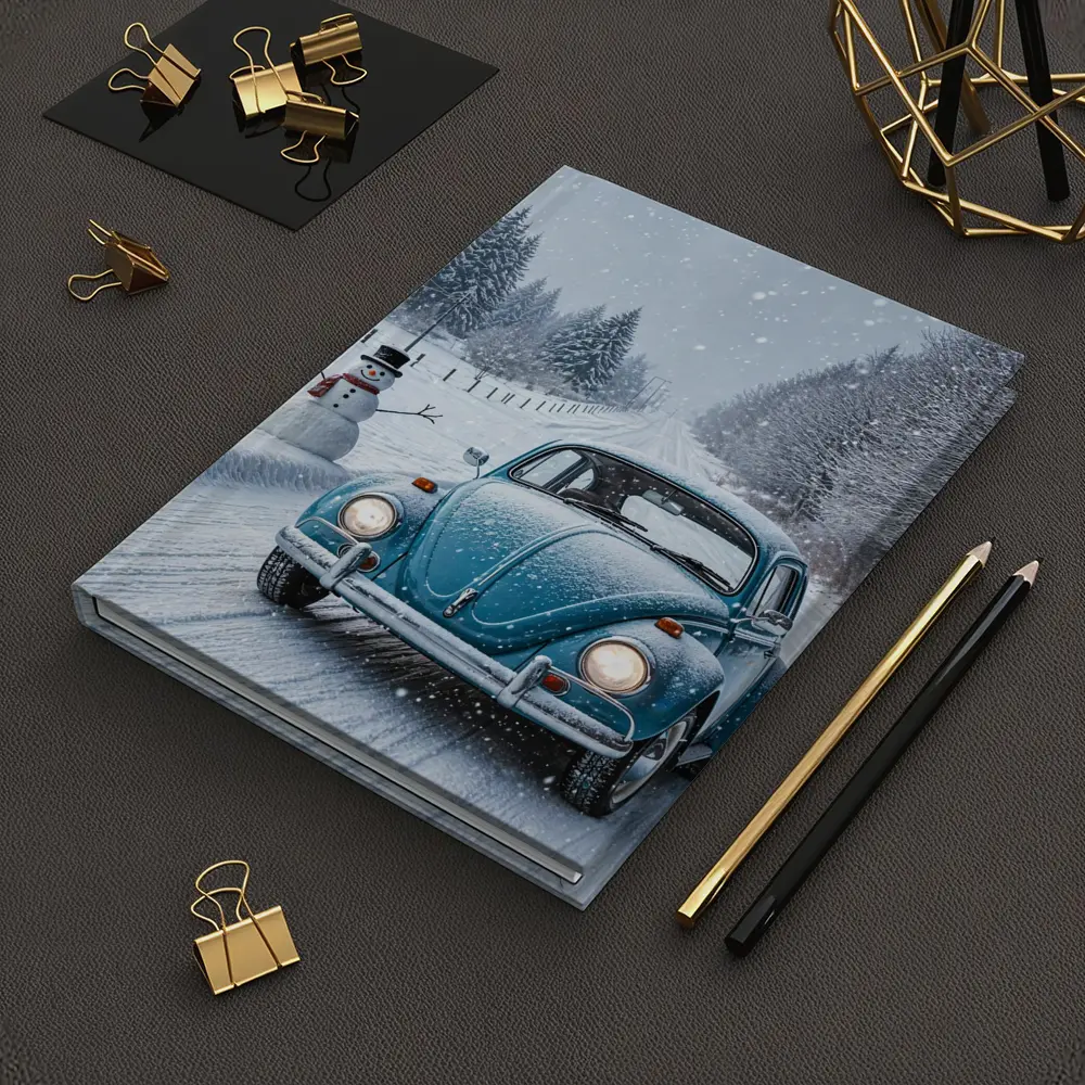 Volkswagen Beetle Classic Car Snowy Winter Road – Notebooks