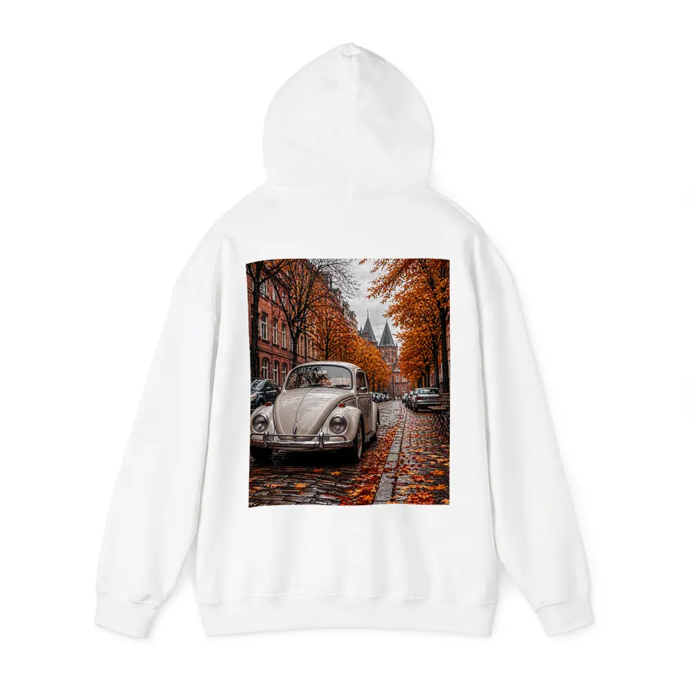 Volkswagen Beetle Classic Cobblestone Autumn Street – Hoodies