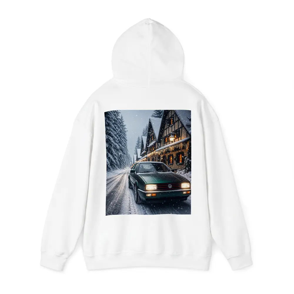 Volkswagen Corrado Green Car Snowy Winter Street – Hoodies