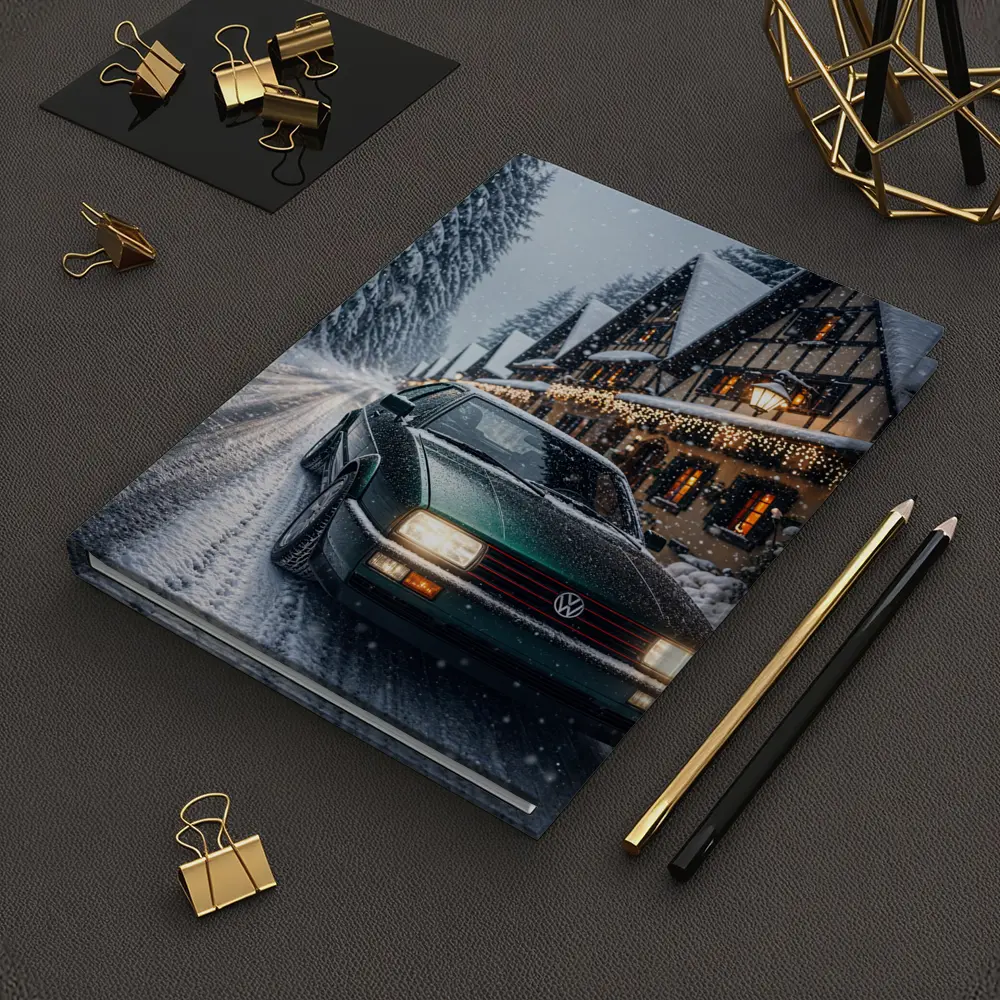 Volkswagen Corrado Green Car Snowy Winter Street – Notebooks