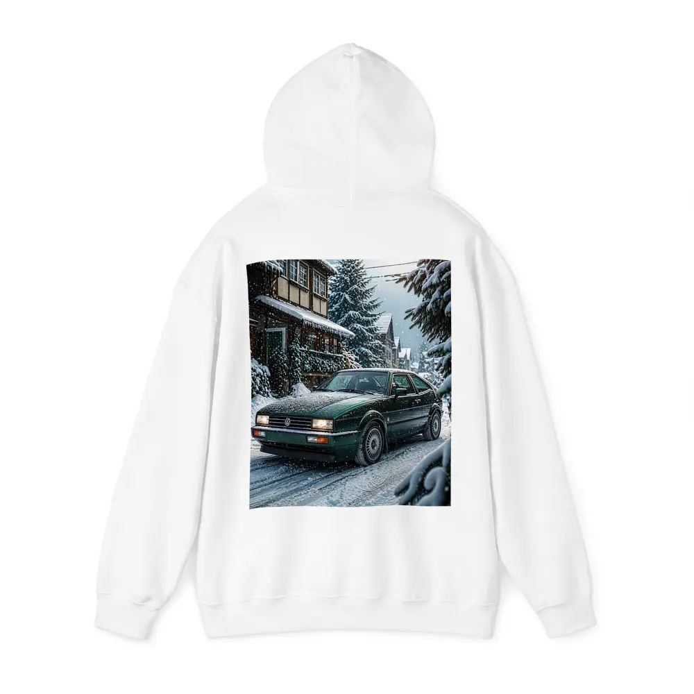Volkswagen Corrado Green Car Winter Scene – Hoodies