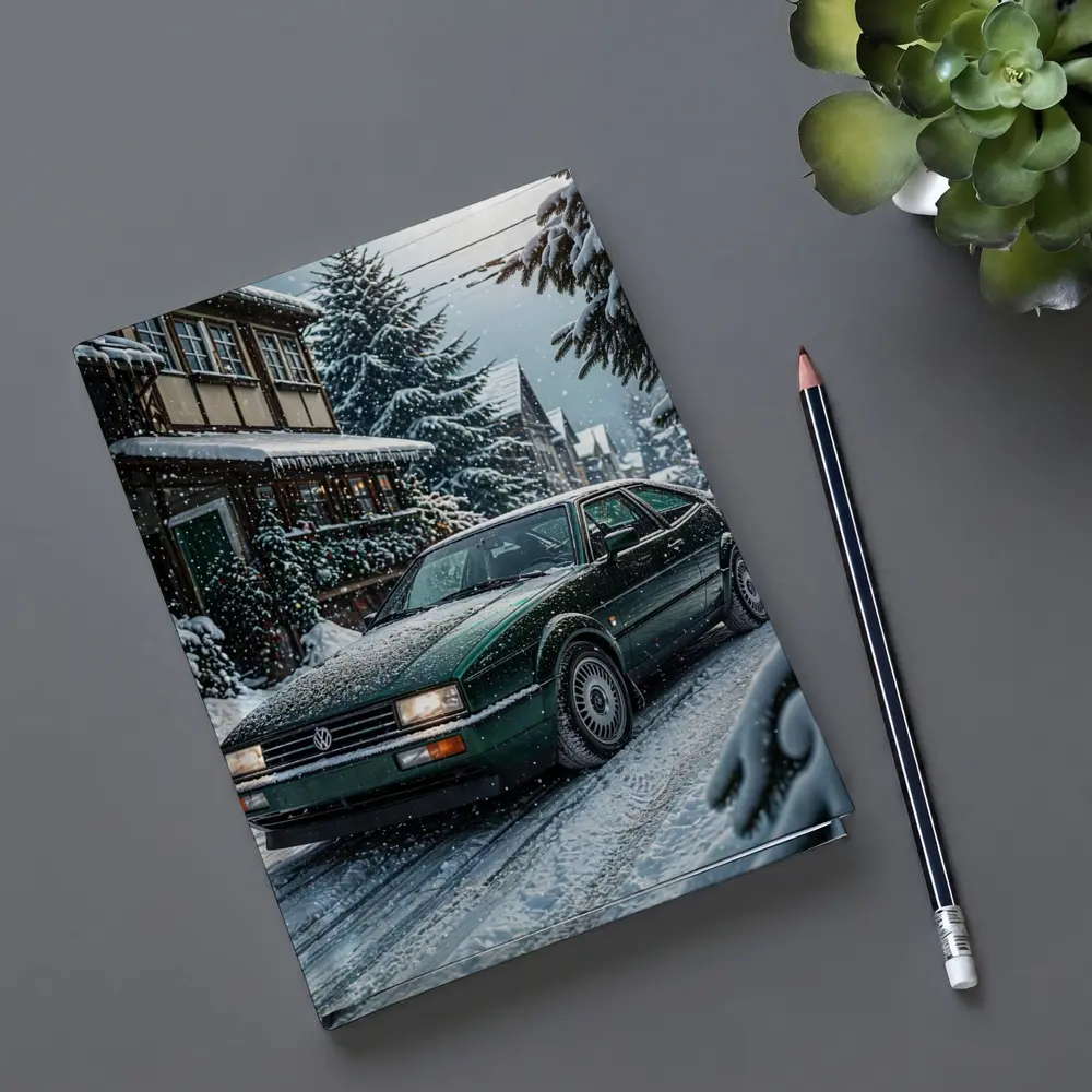 Volkswagen Corrado Green Car Winter Scene – Notebooks