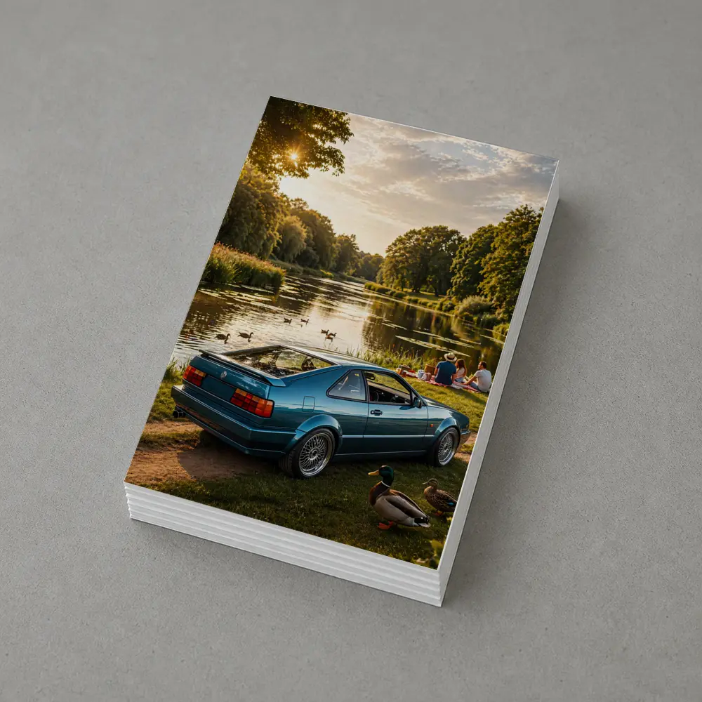 Volkswagen Corrado Blue Coupe by River – Postcards