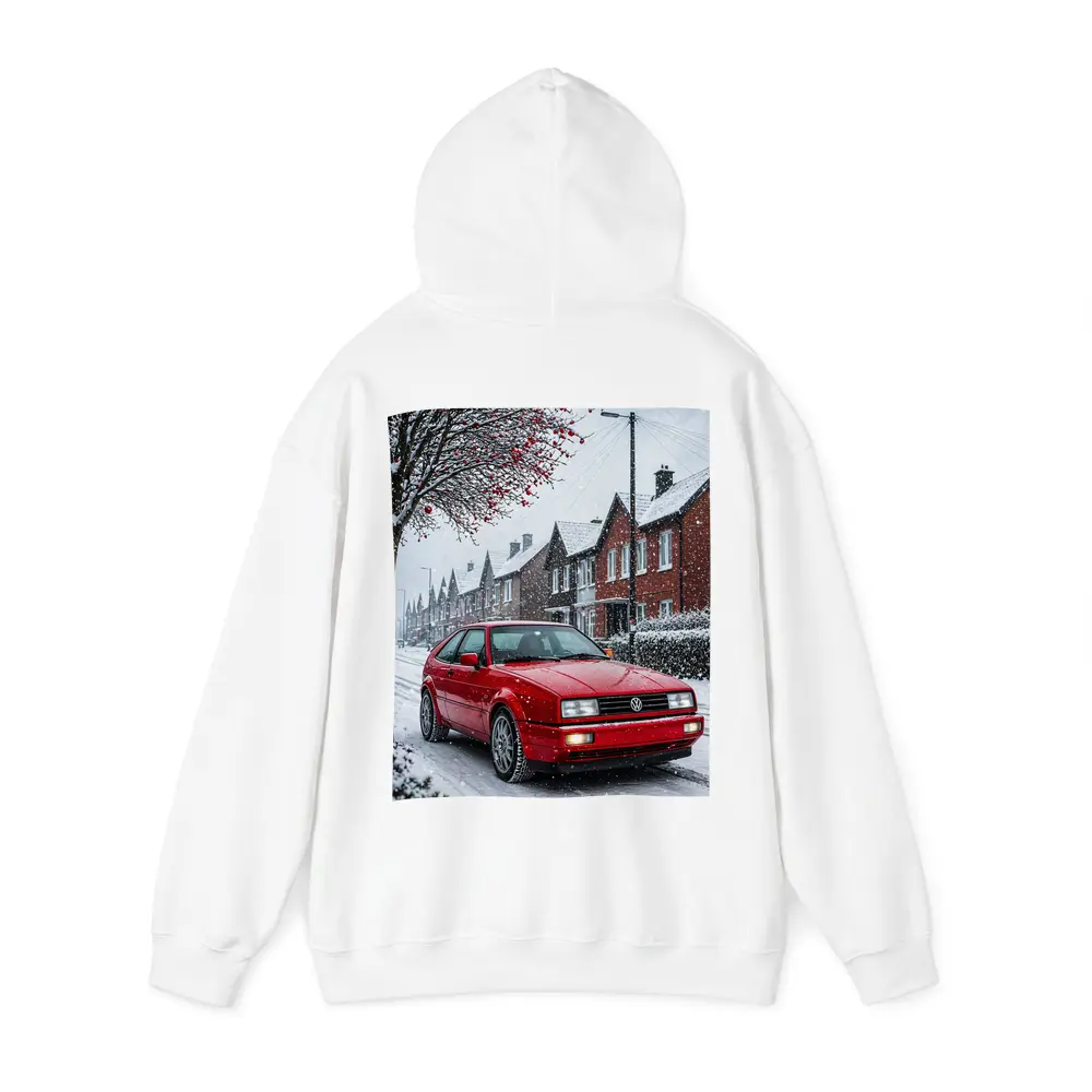 Volkswagen Corrado Red Car Snowy Street – Hoodies