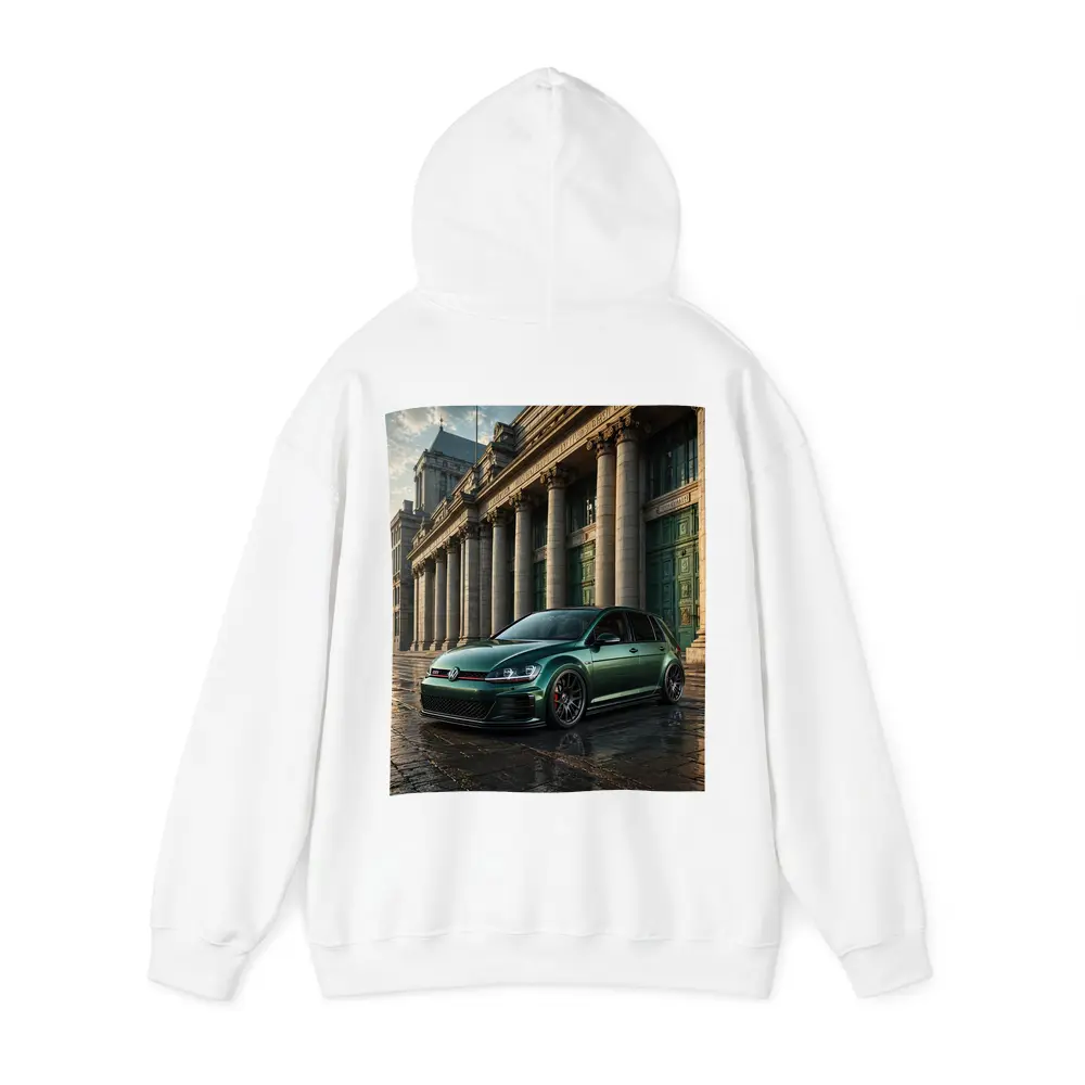Volkswagen Golf GTI Green Neoclassical Building – Hoodies