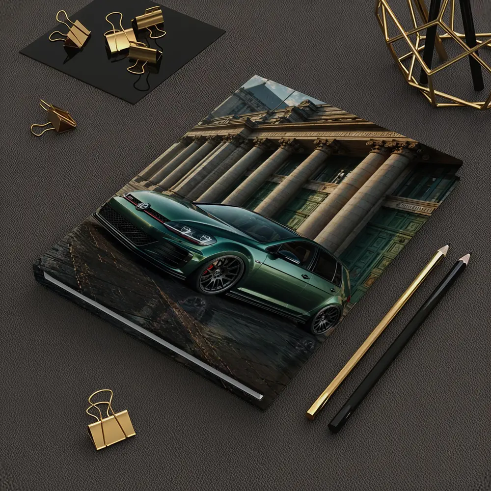 Volkswagen Golf GTI Green Neoclassical Building – Notebooks