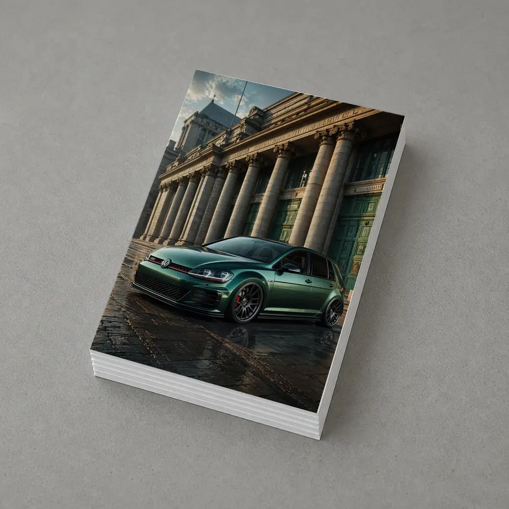 Volkswagen Golf GTI Green Neoclassical Building – Postcards