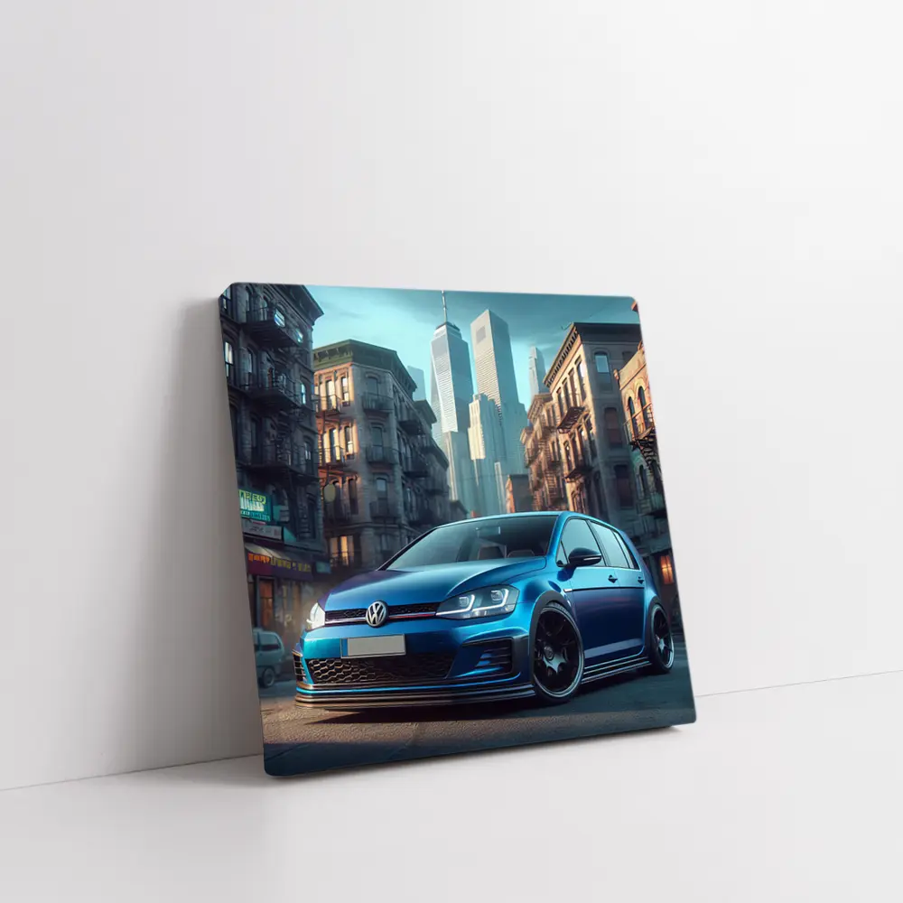 Volkswagen Golf GTI Blue City Street – Wall Art