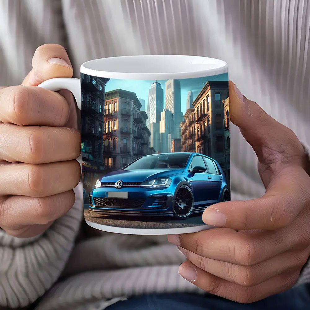 Volkswagen Golf GTI Blue City Street – Mugs