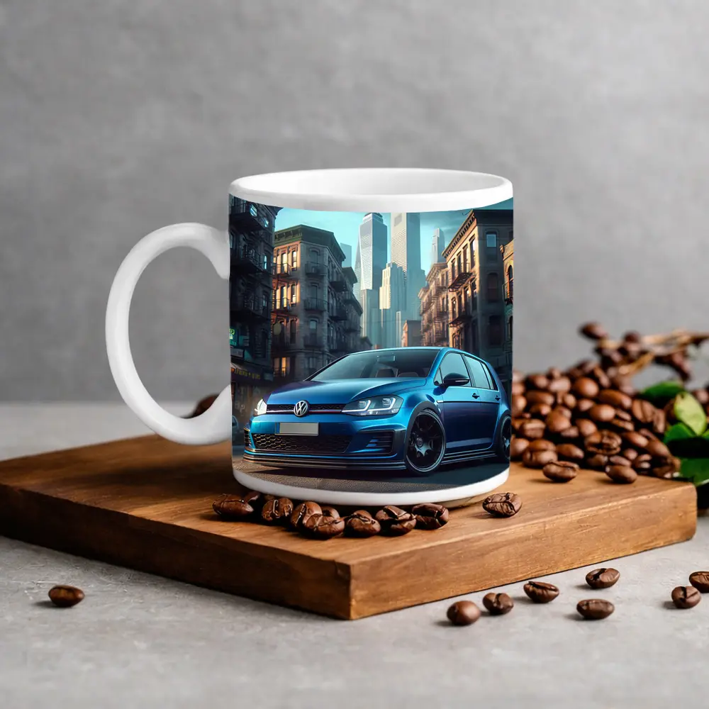 Volkswagen Golf GTI Blue City Street – Mugs