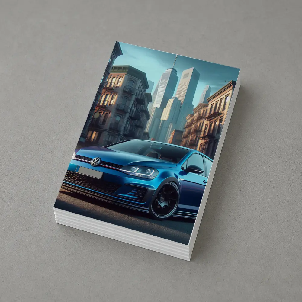 Volkswagen Golf GTI Blue City Street – Postcards