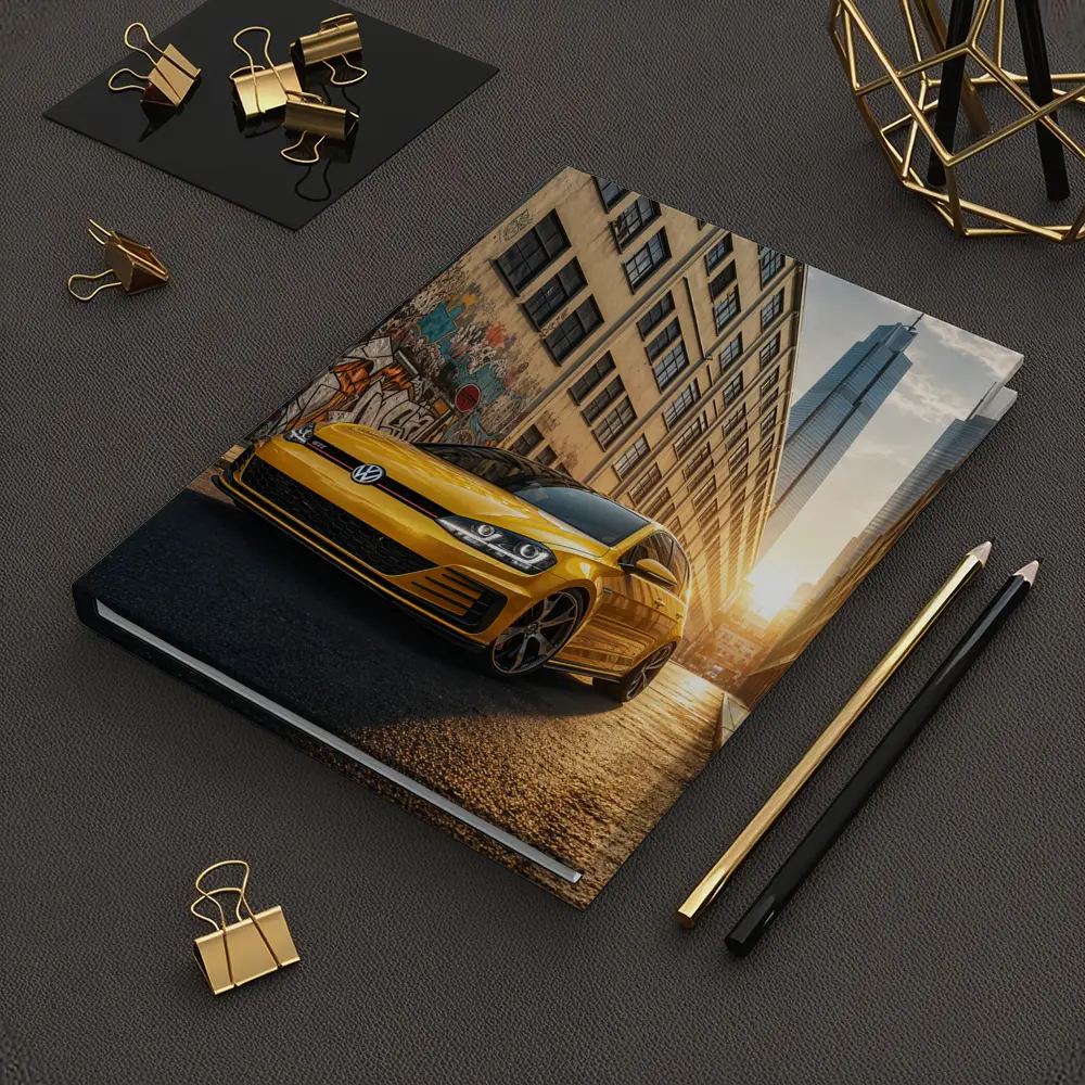 Volkswagen Golf GTI Yellow Urban Street Sunset – Notebooks