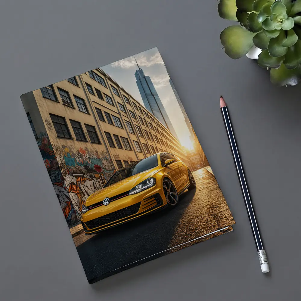 Volkswagen Golf GTI Yellow Urban Street Sunset – Notebooks