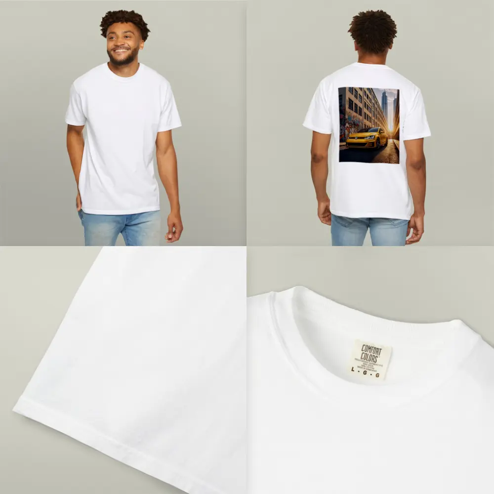 Volkswagen Golf GTI Yellow Urban Street Sunset – T-Shirts