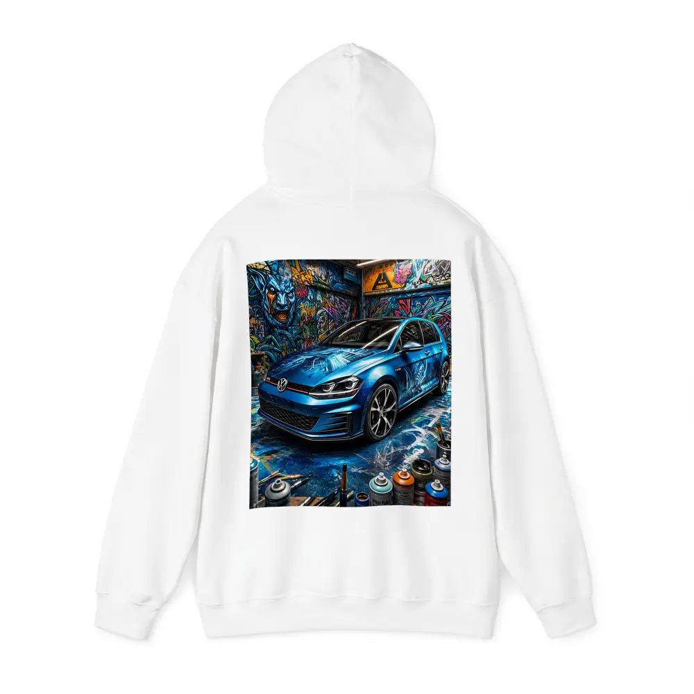 Volkswagen Golf GTI Blue Graffiti Garage – Hoodies