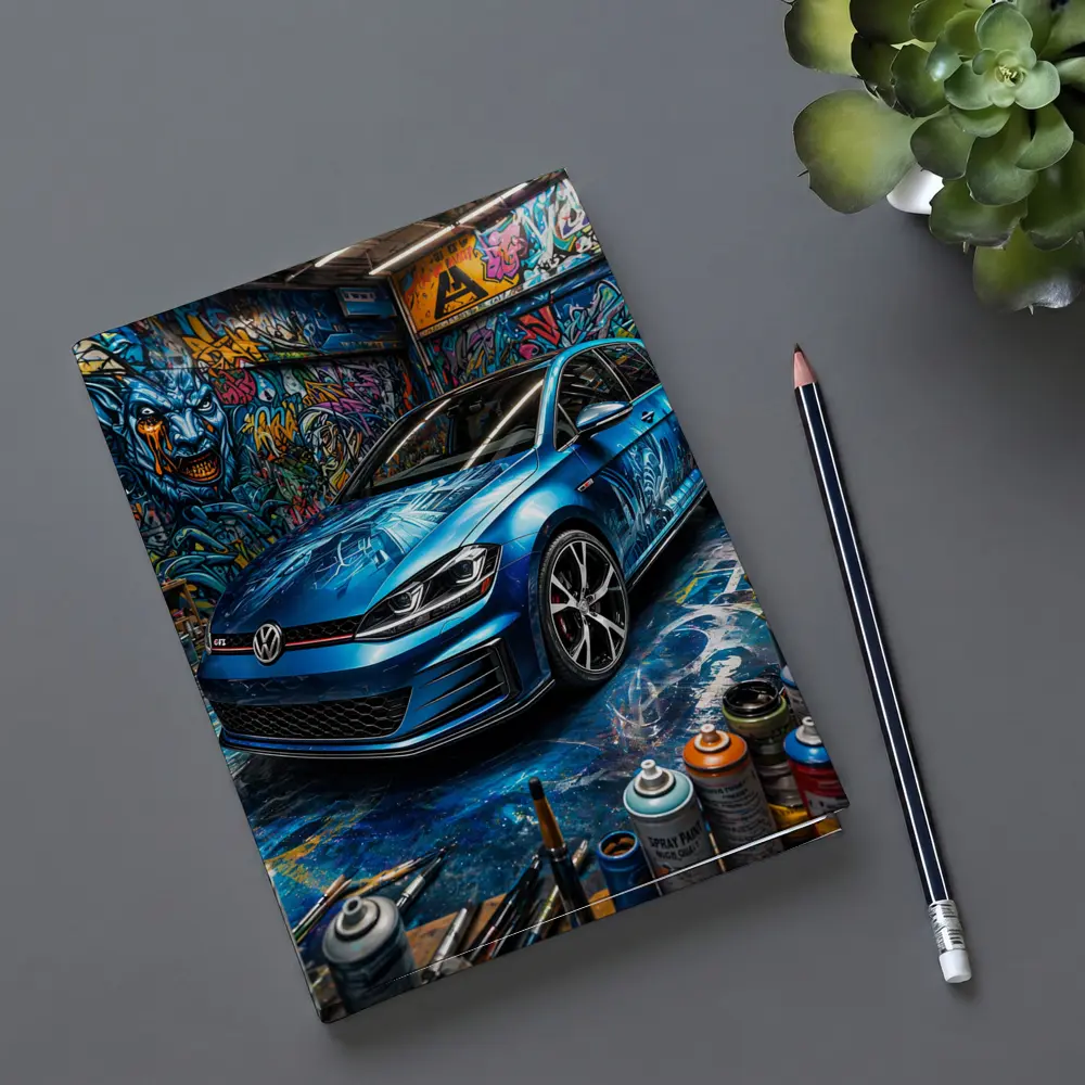 Volkswagen Golf GTI Blue Graffiti Garage – Notebooks