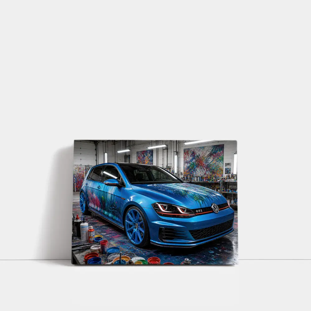 Volkswagen Golf GTI Blue Art Studio – Wall Art