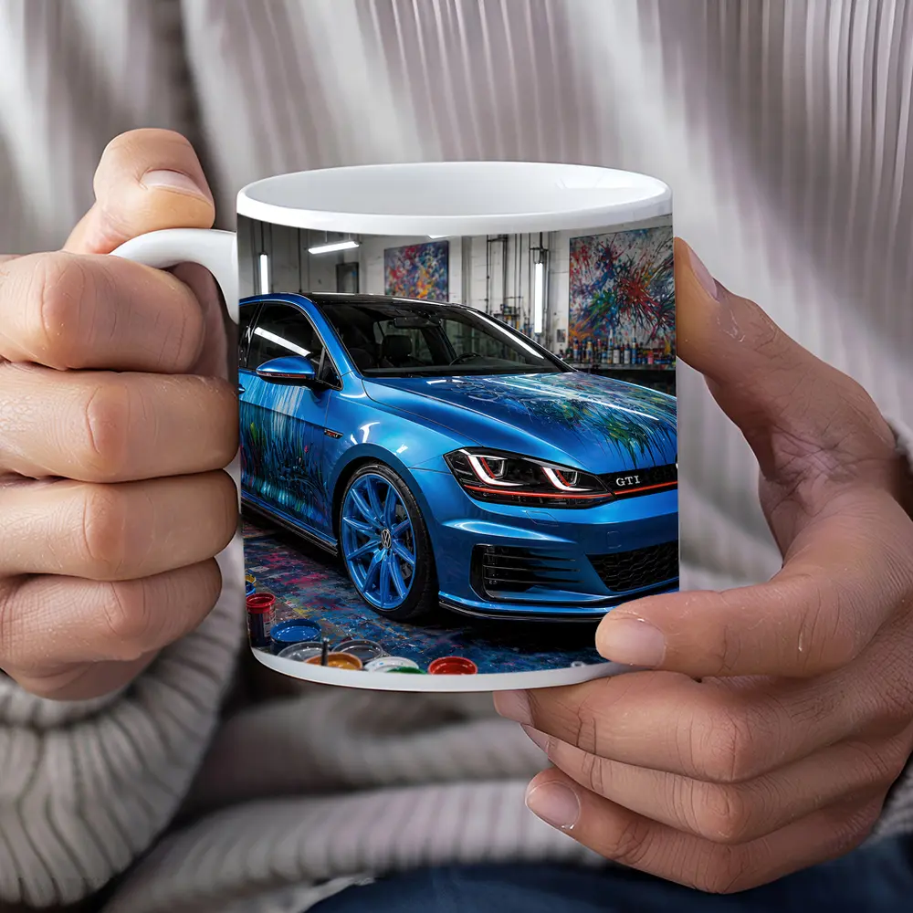 Volkswagen Golf GTI Blue Art Studio – Mugs