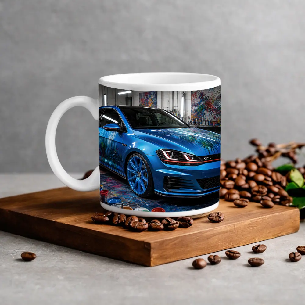Volkswagen Golf GTI Blue Art Studio – Mugs