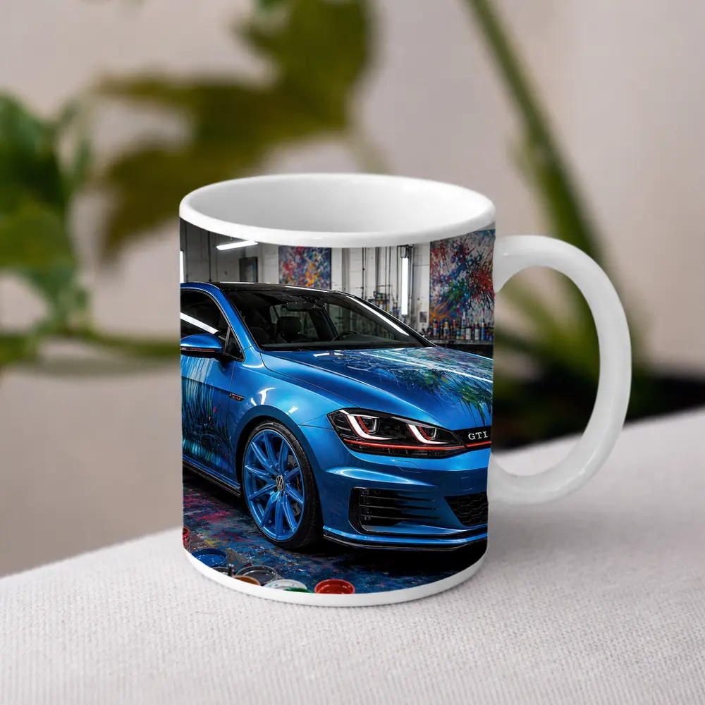 Volkswagen Golf GTI Blue Art Studio – Mugs