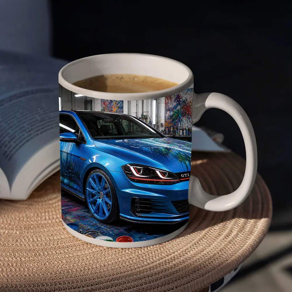 Volkswagen Golf GTI Blue Art Studio – Mugs