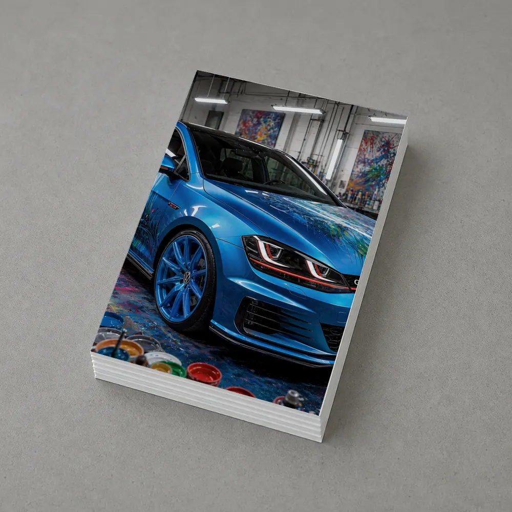 Volkswagen Golf GTI Blue Art Studio – Postcards