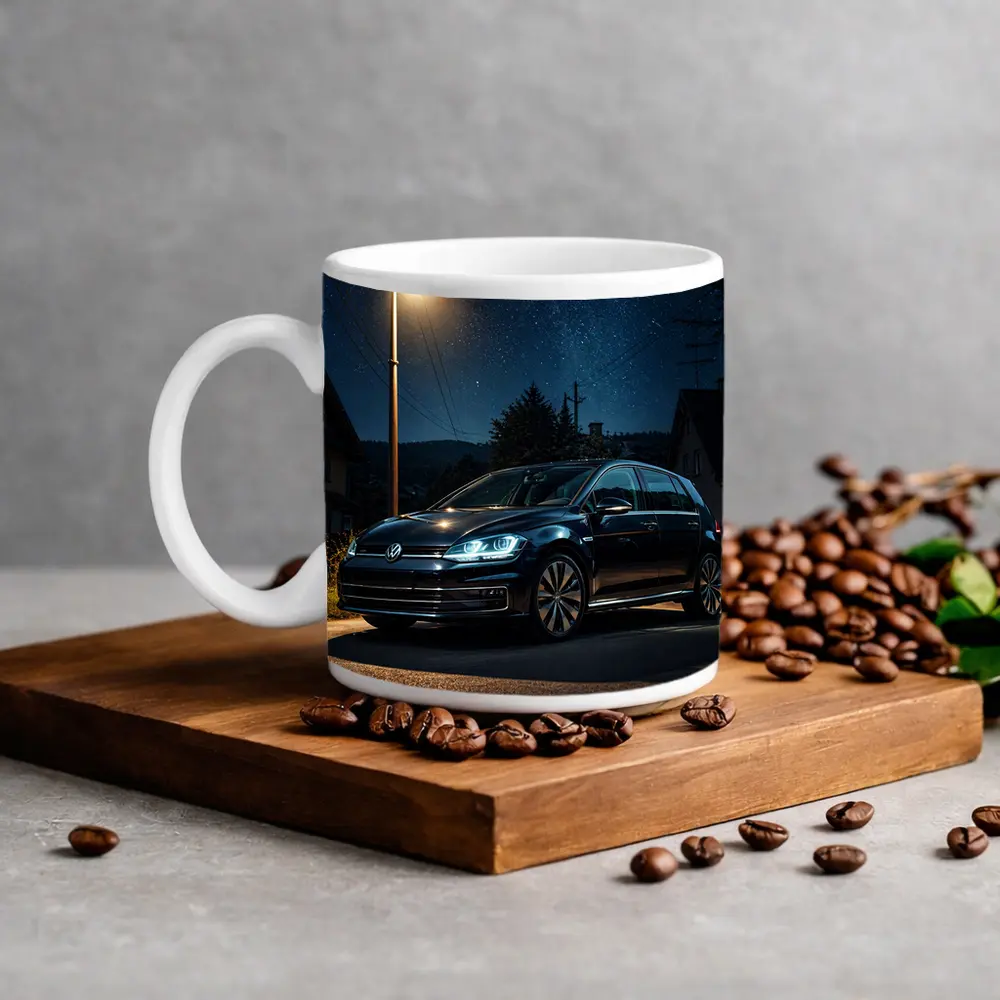 Volkswagen Golf Parked Under Night Sky – Mugs
