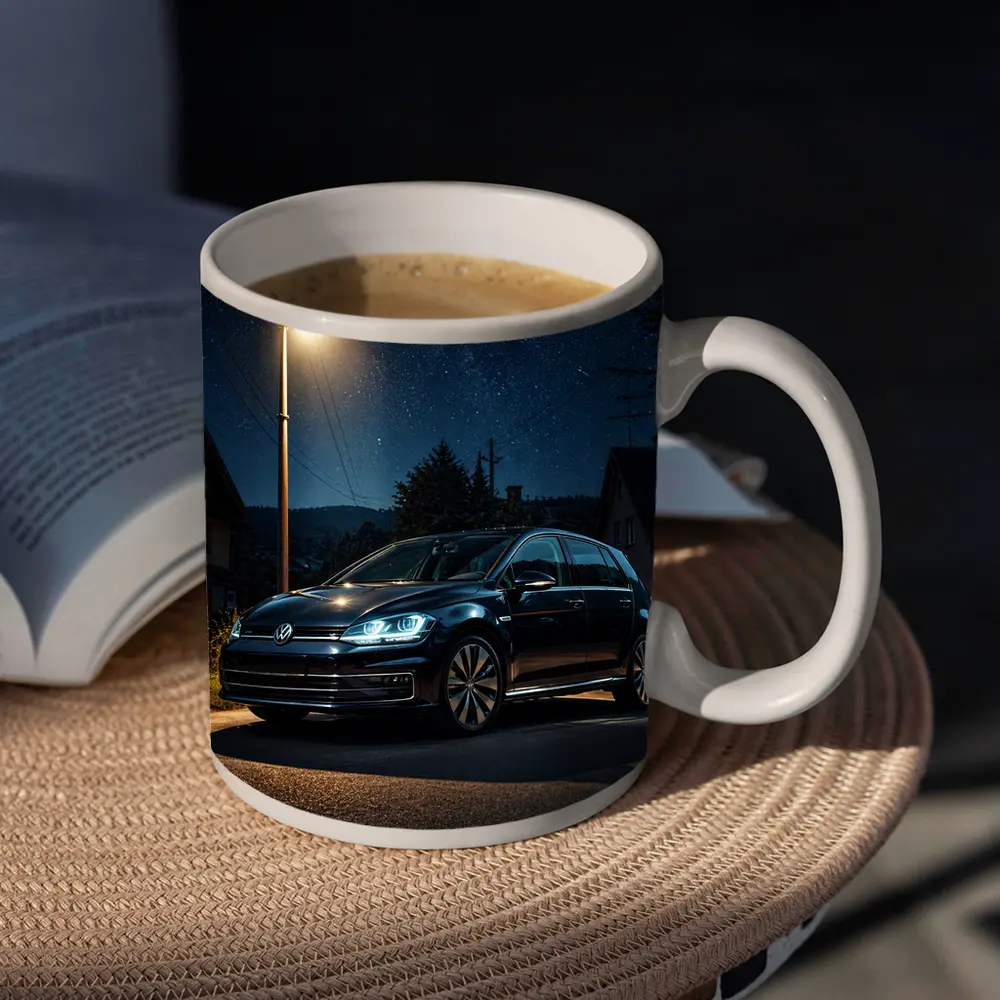 Volkswagen Golf Parked Under Night Sky – Mugs