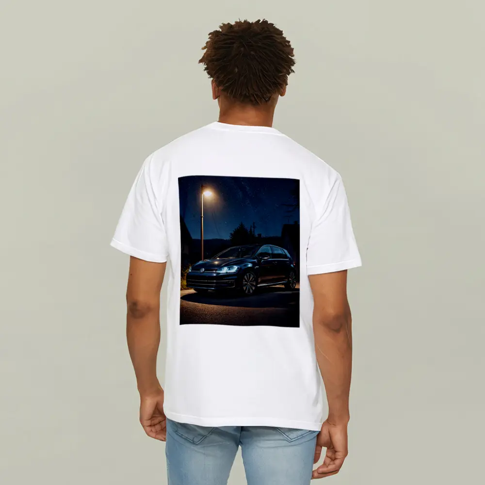 Volkswagen Golf Parked Under Night Sky – T-Shirts