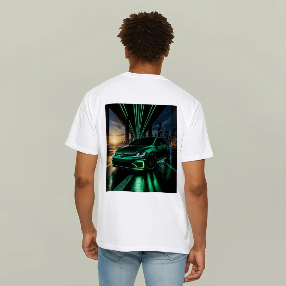Volkswagen Golf R Green Neon Night City – T-Shirts